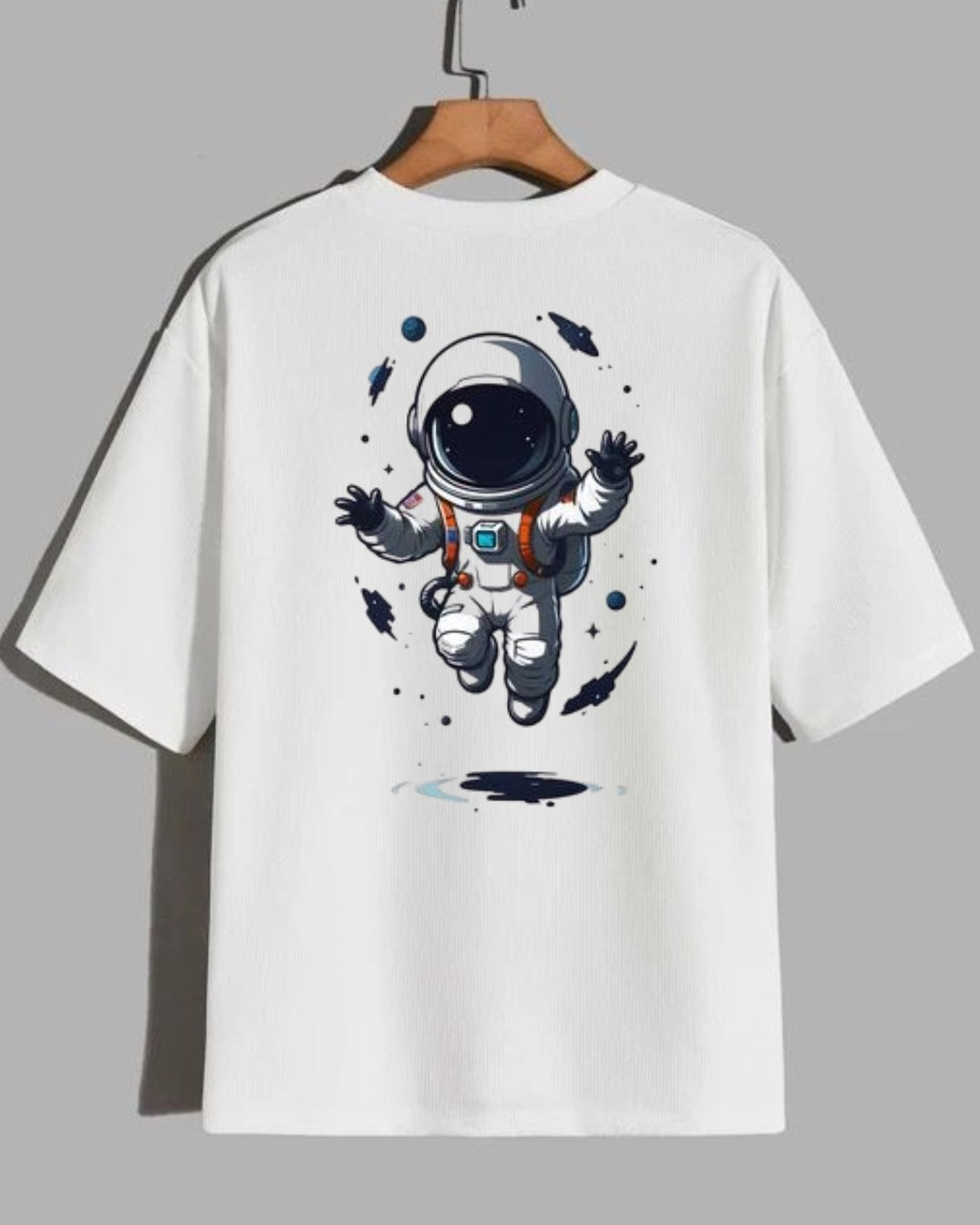 Men's Oversized T-shirt DTF Astronaut Printed 100% Cotton